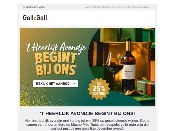 ’t Heerlijk avondje begint bij ons 🍷🎁