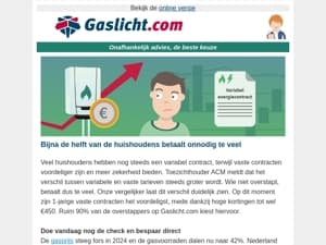 💵 Helft van huishoudens betaalt onnodig te veel voor energie
