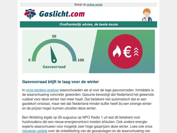 Energie-experts waarschuwen voor hoge gasprijzen deze winter