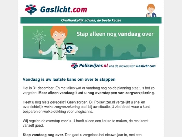 ⏰ Alleen vandaag nog, stap over voor zorg