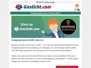 Gaslicht.com doet mee aan de Shopping Awards 2025