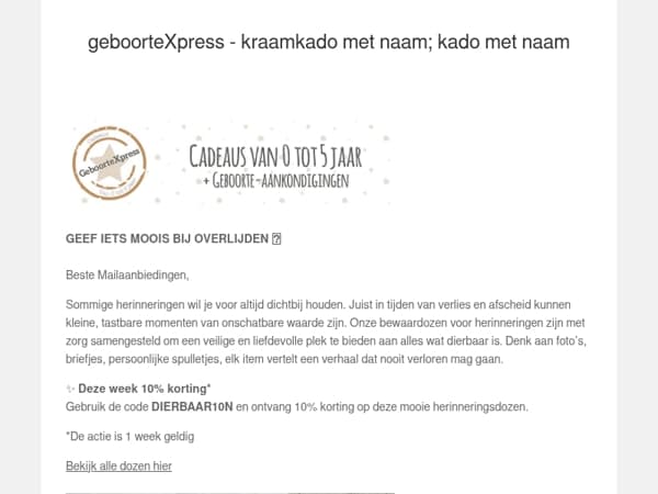 GEEF IETS MOOIS BIJ OVERLIJDEN  🤍