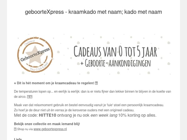 🌞 Te warm om de deur uit te gaan? Bestel met 10% korting!
