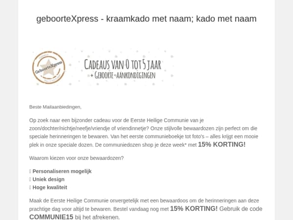 Bewaardozen voor de communie ✨ - 15% korting!