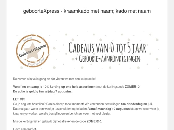 ☀️ 10% zomerkorting op alles!