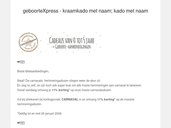 ❤️💛💚 bewaardozen Carnaval, nu met korting!