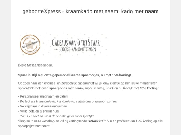 ✨ Spaarpotten - nu met 15% korting!