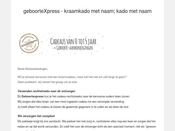 Rechtstreeks naar de ontvanger, mét persoonlijk kaartje 💛