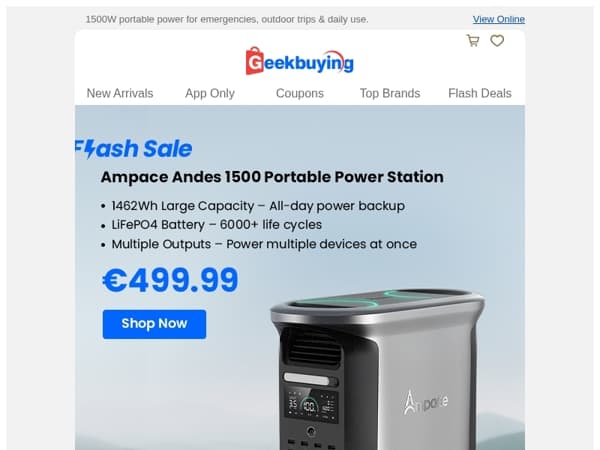 Flash Offer: ⚡Save big on the Ampace Andes 1500 power station!