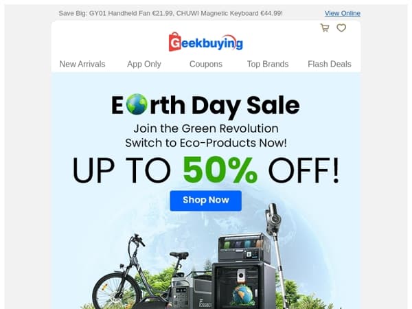 🌍 Earth Day Sale: UP TO 50% OFF! 