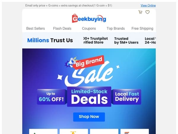 🏆 Big Brand Sale, Up to 60% Off! 💥