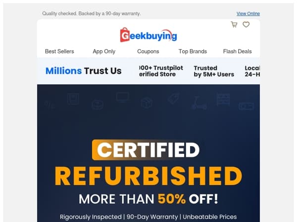 ⚡️ 50%+ OFF! Certified Refurbished Deals