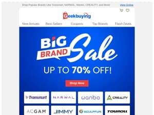 Hurry! Brand Sale: Enjoy Up to 70% Off! ⏳