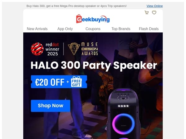 🎶 HALO 300 Party Speaker  – Buy One, Get One Free! 🎤
