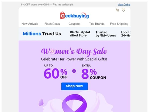 Surprise Her This Women's Day! 🎁🎈