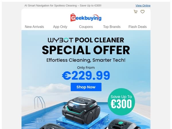 🚀 WYBOT Brand Sale is Live! 🏖️ 