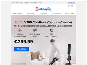 [Global Release] ✨JIGOO V700 Vacuum Cleaner: Enjoy Zero Dirt Contact! 🎉