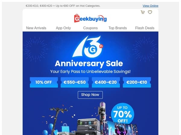 🤩 Early Access Alert: 13th Anniversary Coupons Inside! 🎊