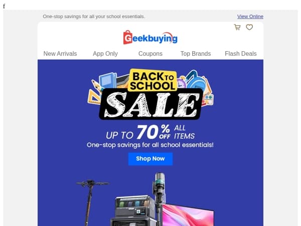 🛍️ Back to School Sale: UP TO 70% OFF! ✏️