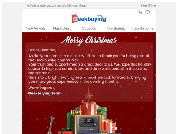 Warm Holiday Wishes from Geekbuying 🎄