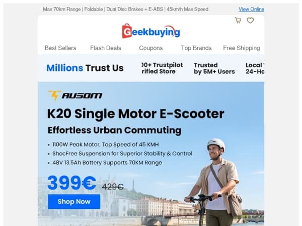 Effortless Urban Commuting Starts with the Ausom K20! 🛴