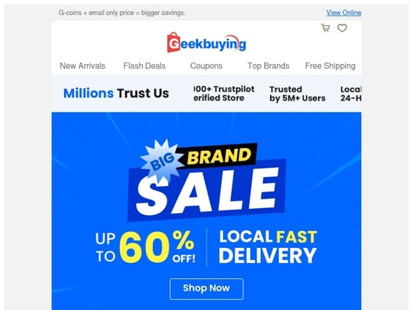 Big Brand Sale, Up to 60% OFF! 🥇 