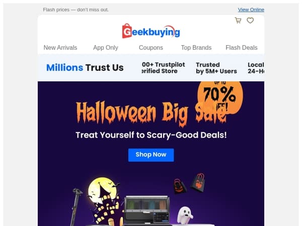 👻 Grab spooky deals — up to 70% off!