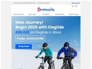 Eleglide's New Year Sale! 🤩 Save €50 on Your E-Bike Purchase! ⏳