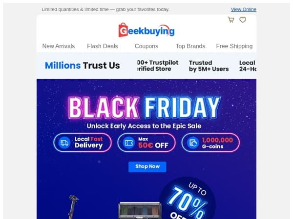 😍 Early Access to Black Friday — Up to 70% OFF Inside!