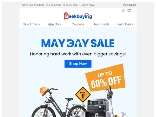 🌟 May Day Sale: Celebrate Hard Work with Huge Savings! 🔥