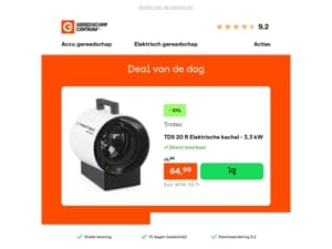 Deal van de dag: - 10% op Trotec TDS 20 R Elektrische kachel - 3,3 kW