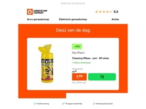 Deal van de dag: - 47% op Big Wipes Cleaning Wipes - pot - 40 stuks
