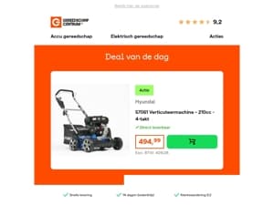 Deal van de dag: Hyundai 57061 Verticuteermachine – 210cc - 4-takt