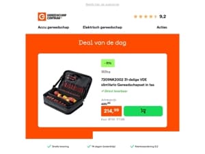 Deal van de dag: - 51% op Wiha 7209NK2002 31-delige VDE slimVario Gereedschapset in tas