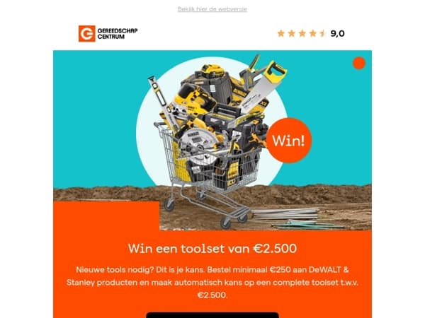 Win een DeWALT & Stanley toolset t.w.v. €2.500
