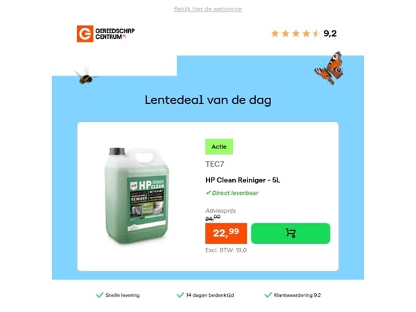 Lentedeal van de dag: TEC7 HP Clean Reiniger - 5L
