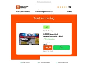 Deal van de dag: - 45% op Rust-Oleum 203005 Epoxyshield Garagevloercoating - 4,04L