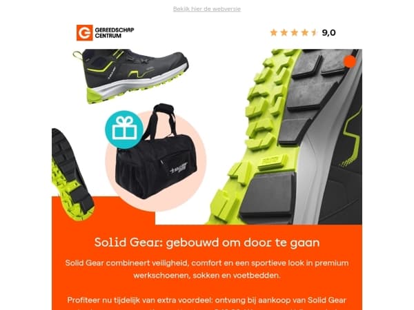 Solid Gear werkschoenen + gratis sporttas t.w.v. €49,99