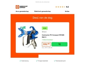 Deal van de dag: Graco Contractor PC Compact 19Y445 RAC X