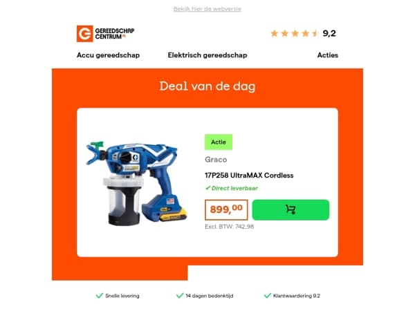Deal van de dag: Graco 17P258 UltraMAX Cordless