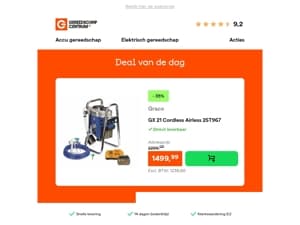 Deal van de dag: - 35% op Graco GX 21 Cordless Airless 25T967