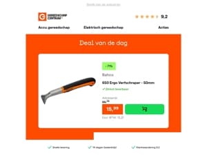 Deal van de dag: - 71% op Bahco 650 Ergo Verfschraper - 50mm
