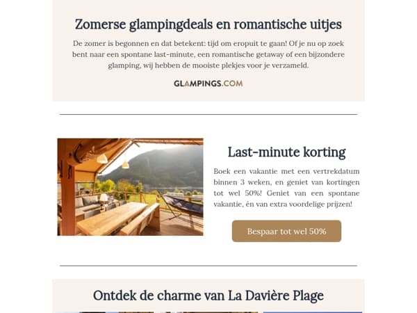 Zomerse inspiratie en glamping-deals! ☀️