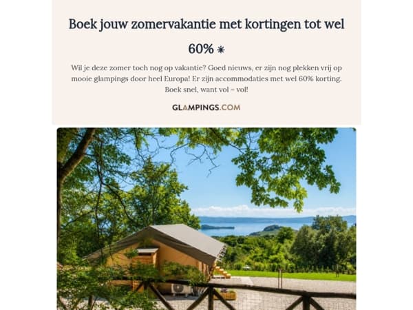 Boek nú jouw zomervakantie met korting! 🏕️