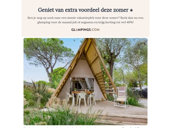 Tot 40% korting op de laatste zomerdeals ☀️🏕️