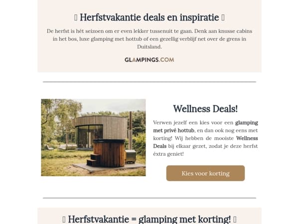 🍂 Herfstvakantie deals – glamping met korting!