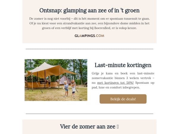 Vier de nazomer met glamping 🌞