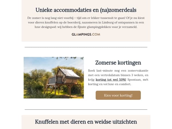 ☀️ Een luxe zomer – ontdek jouw perfecte glamping!