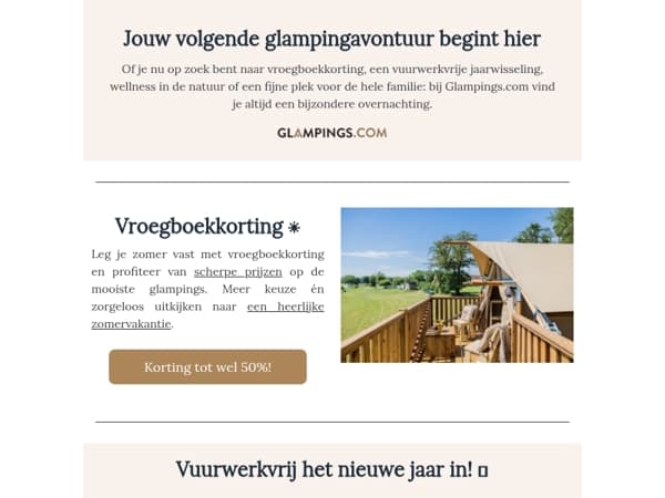 Glamping deals om nu te boeken ☀️