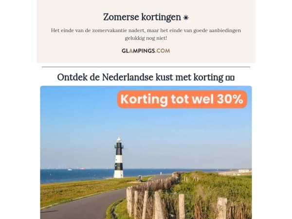 Glamping in augustus mét korting ⛺️☀️